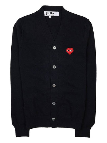 Men's Pixel Logo Patch Cardigan P1N084 BLACK - COMME DES GARCONS - BALAAN 1