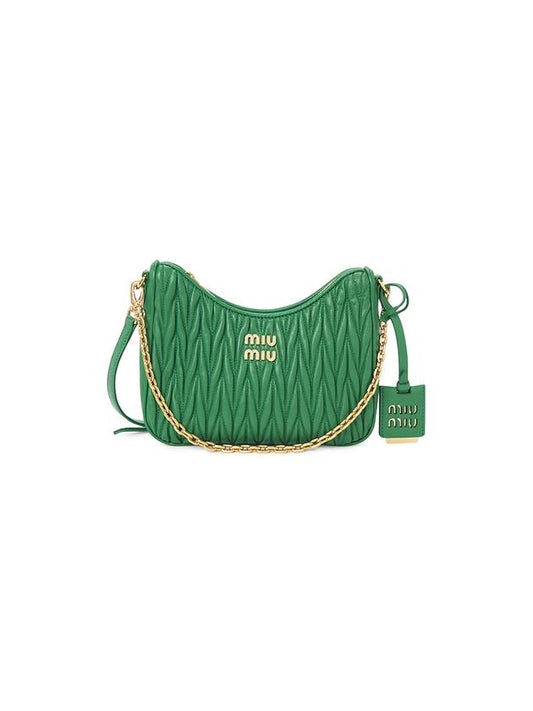 Matelasse Nappa Leather Shoulder Bag Green - MIU MIU - BALAAN 1