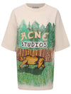 12Th Anniversary Illustration Print Short Sleeve T-Shirt Ivory - ACNE STUDIOS - BALAAN 1