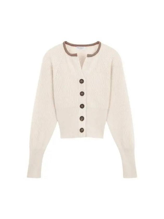 Women s Monili Neck Cashmere Knit Cardigan Beige 270491 - BRUNELLO CUCINELLI - BALAAN 1