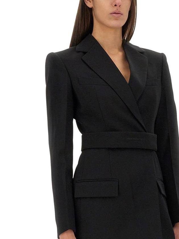 Women's Belted Wool Tailoring Blazer Short Dress Black - ALEXANDER WANG - BALAAN 5