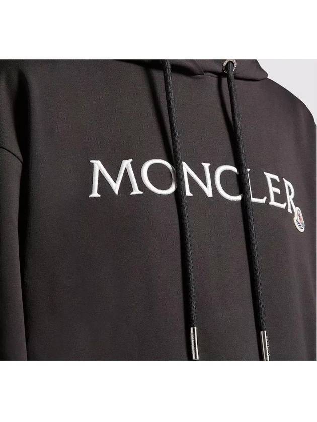 8G00019 89A1K 999 Lettering Logo Embroidery Black Hoodie - MONCLER - BALAAN 4