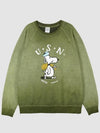 Unisex Snoopy Never Again Sweatshirt Green FR COLFADARMGRE - WILD DONKEY - BALAAN 1