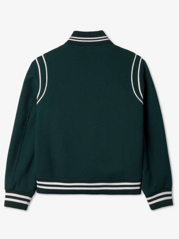 Embroidered Logo Varsity Virgin Wool Bomber Jacket Dark Green - SPORTY & RICH - BALAAN 3