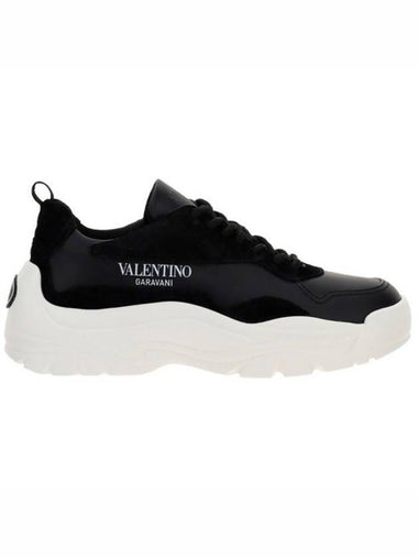 Gumboy Calfskin Low Top Sneakers Black - VALENTINO - BALAAN 1