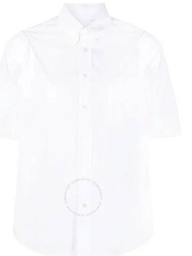 MM6  Maison Margiela Ladies White Short-Sleeve Cotton Shirt, Brand Size 40 (US Size 6) - MAISON MARGIELA - BALAAN 1