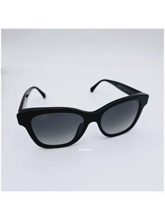 Eyewear Square Acetate Glass Pearl Sunglasses Black - CHANEL - BALAAN 5