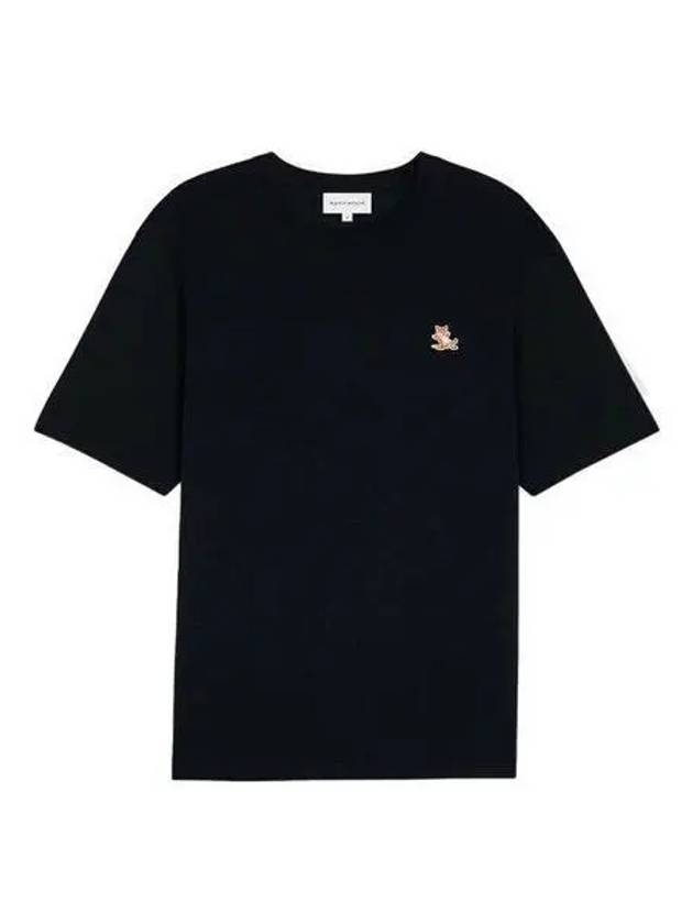 Chillax Fox Patch Regular Short Sleeve T-Shirt Black - MAISON KITSUNE - BALAAN 2