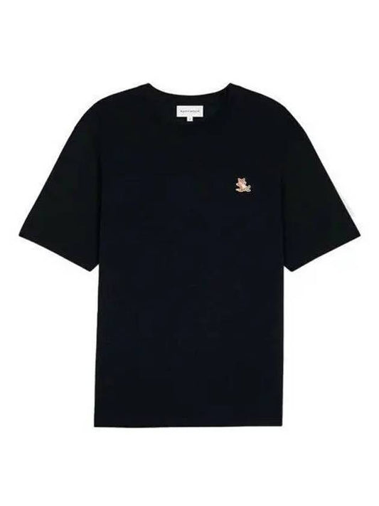 Chillax Fox Patch Regular Short Sleeve T-Shirt Black - MAISON KITSUNE - BALAAN 2