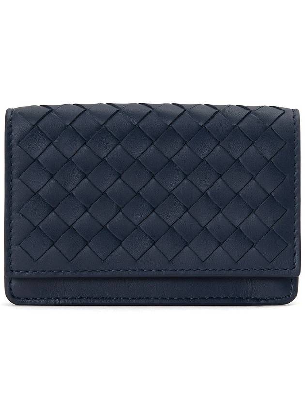 Intrecciato Flap Business Card Wallet Navy - BOTTEGA VENETA - BALAAN 2