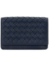 Intrecciato Flap Business Card Wallet Navy - BOTTEGA VENETA - BALAAN 2