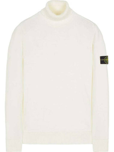 Wappen Patch Cotton Knit Turtleneck Off White - STONE ISLAND - BALAAN 1