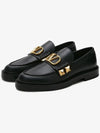 Leather V Logo Signature Loafer Black - VALENTINO - BALAAN 3