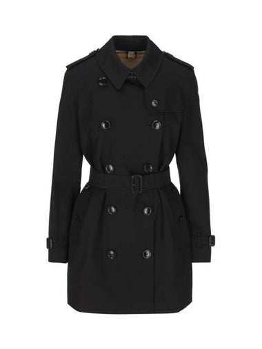 Kensington Cotton Trench Coat Black - BURBERRY - BALAAN 1