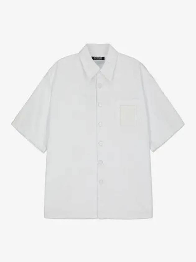 Oversized logo patch short sleeve shirt white 231M2450010 - RAF SIMONS - BALAAN 1