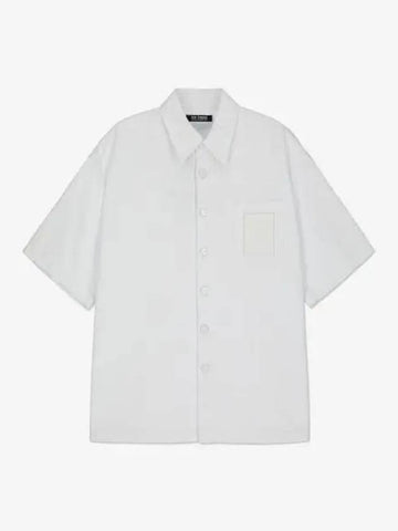 Oversized logo patch short sleeve shirt white 231M2450010 - RAF SIMONS - BALAAN 1