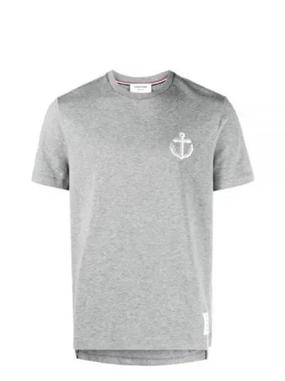 Midweight Jersey Anchor Short Sleeve T-Shirt Light Grey - THOM BROWNE - BALAAN 2