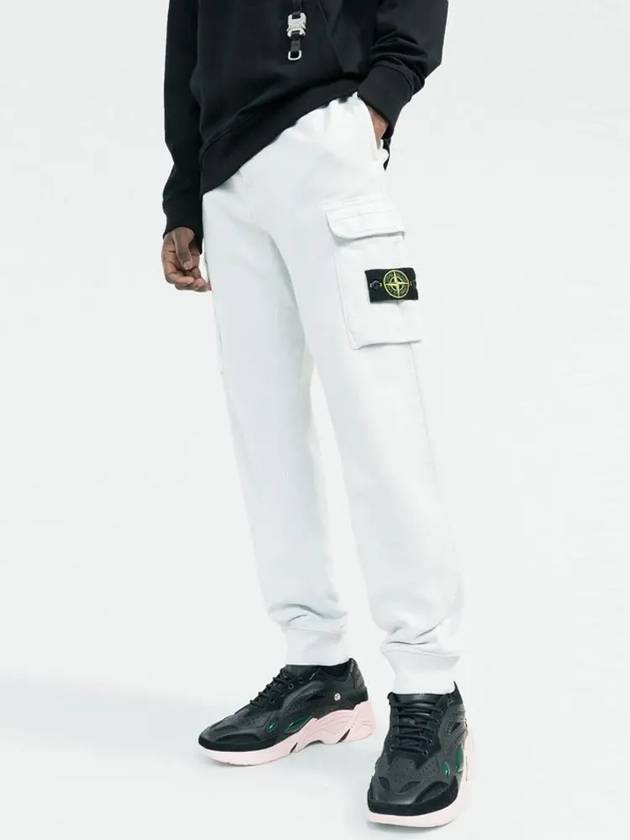 Garment Dyed Cotton Fleece Track Pants Ice - STONE ISLAND - BALAAN 4