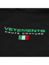 Haute Couture Embroidered Logo Hoodie Black - VETEMENTS - BALAAN 4