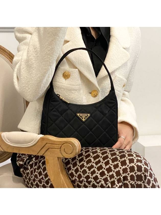 Nylon Quilted Hobo Tote Bag Black - PRADA - BALAAN 8