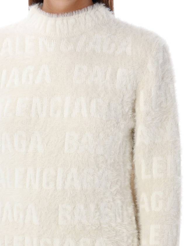 All over logo furry fit knit top ivory - BALENCIAGA - BALAAN 4