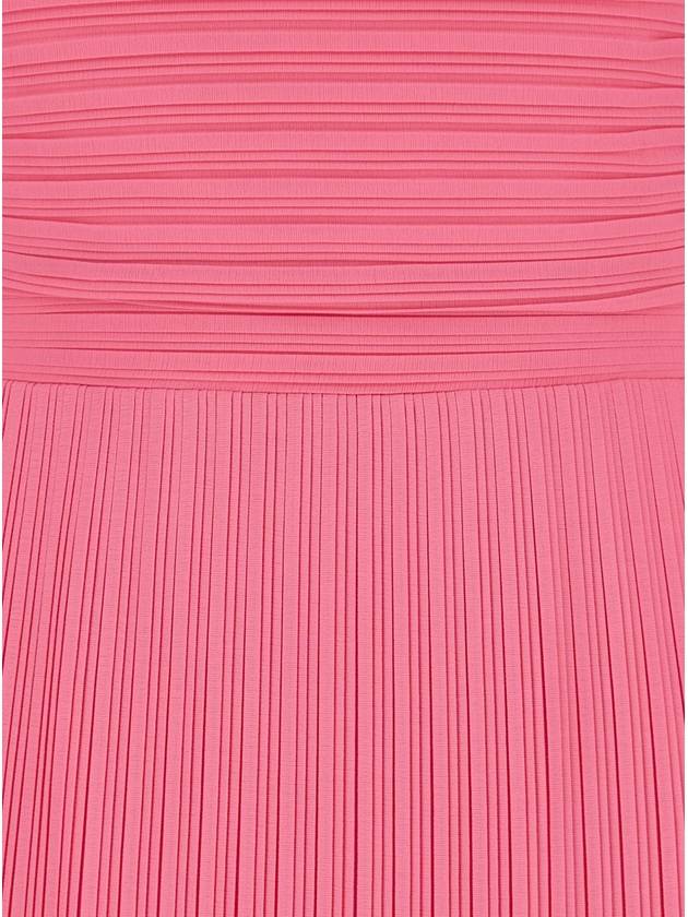 'Adami' Maxi Pink Asymmetric Dress In Pleated Chiffon Woman - SOLACE LONDON - BALAAN 2