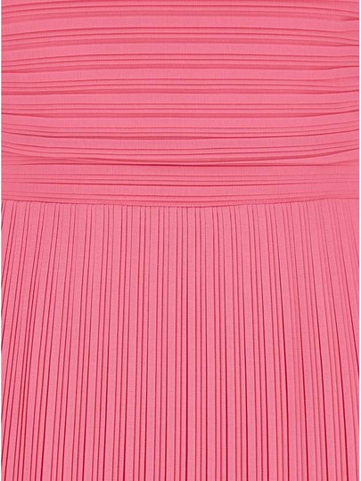 'Adami' Maxi Pink Asymmetric Dress In Pleated Chiffon Woman - SOLACE LONDON - BALAAN 2