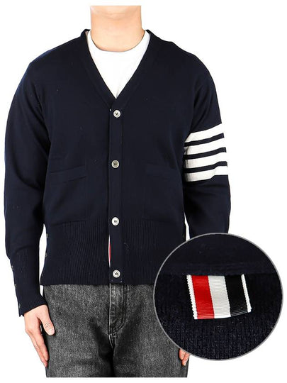 Men's Diagonal Classic Cashmere Cardigan Navy - THOM BROWNE - BALAAN 2