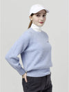 Doyou Know MC Women s Angora Blend Loose Fit Pastel Blue Round Knit DO6242KT21 - DOYOUKNOWMC GOLF WEAR - BALAAN 3