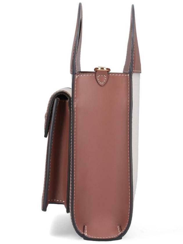 Mini Two-Tone Canvas And Leather Pocket Bag Natural Malt Brown - BURBERRY - BALAAN 6