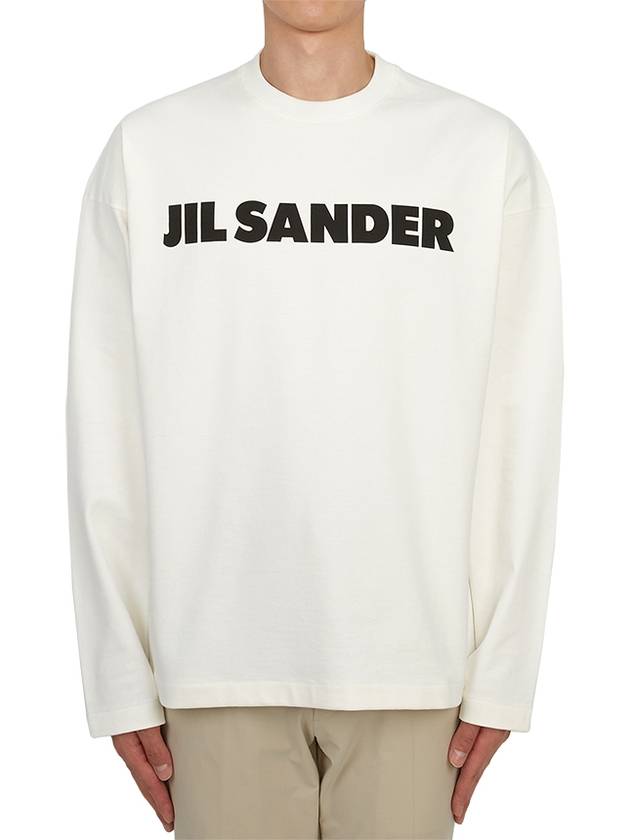 Logo Print Cotton Long Sleeve T-Shirt White - JIL SANDER - BALAAN 2