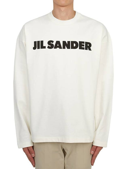 Logo Print Cotton Long Sleeve T-Shirt White - JIL SANDER - BALAAN 2