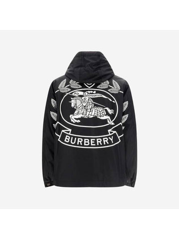 Stanford EKD Print Hooded Jacket Black - BURBERRY - BALAAN 1