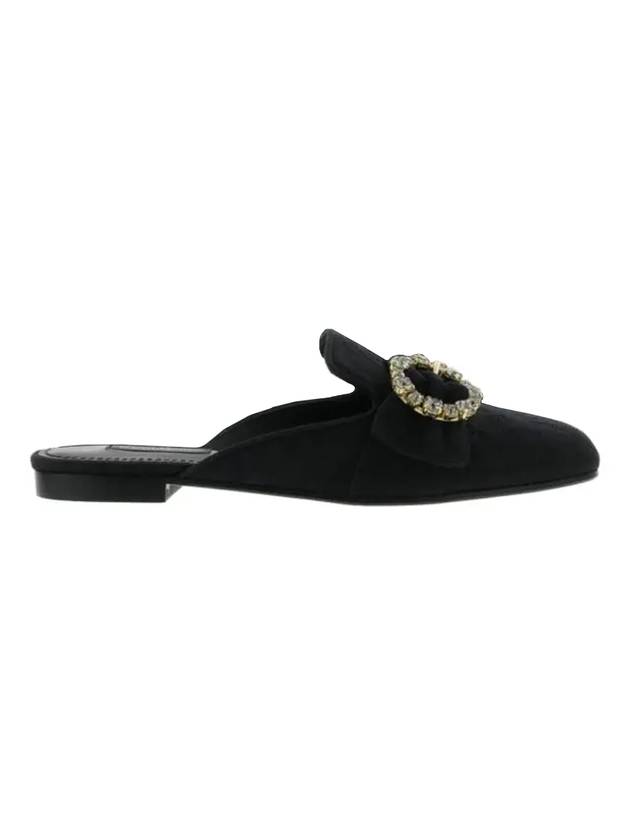 Jewel Buckle Leather Mule Black - DOLCE&GABBANA - BALAAN 1