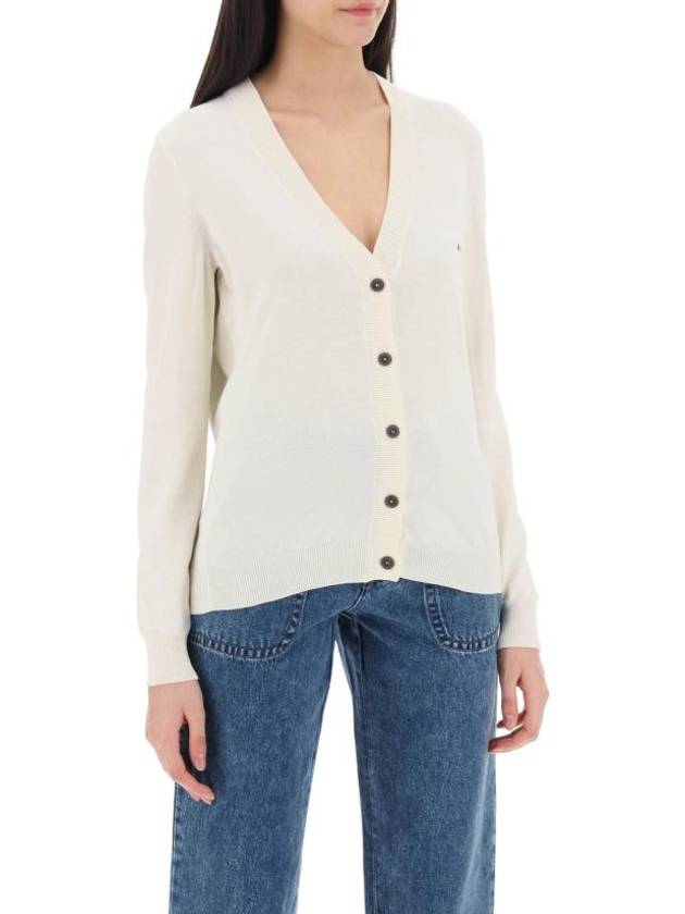 Bella Logo Embroidery Cardigan Ivory - A.P.C. - BALAAN 3