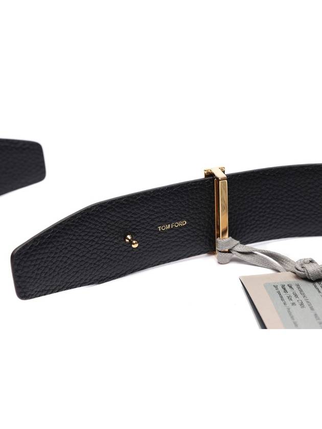 T Buckle Reversible Leather Belt Black Brown - TOM FORD - BALAAN 7