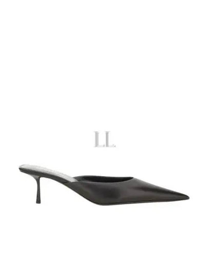 Women's Barbara Smooth Leather Mules Black - SAINT LAURENT - BALAAN 2