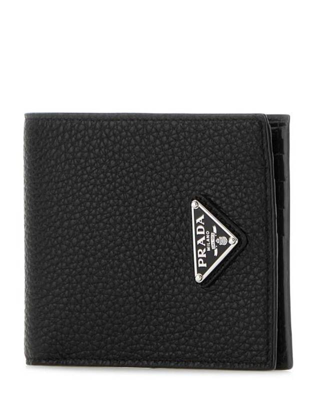 Enamel Triangle Logo Bifold Wallet Black - PRADA - BALAAN 3