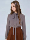 Tie blouse check brown 0121 - VOYONN - BALAAN 9