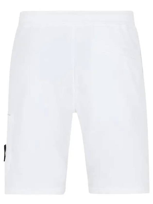 Cotton Fleece Cargo Bermuda Shorts White - STONE ISLAND - BALAAN 3