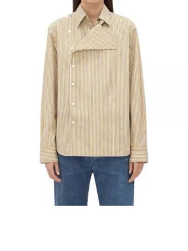 Striped Poplin Shirt Beige - BOTTEGA VENETA - BALAAN 2