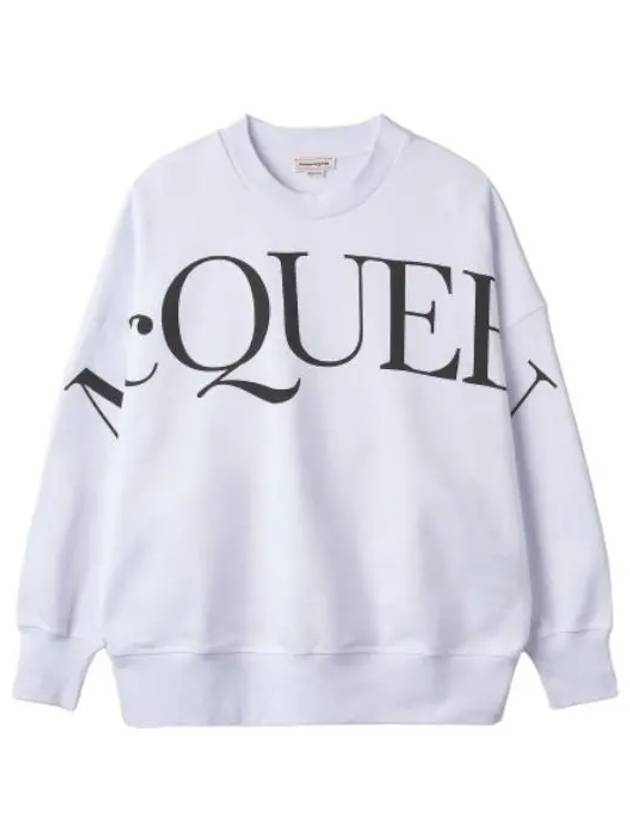 Logo Print Sweatshirt White Black T Shirt - ALEXANDER MCQUEEN - BALAAN 1