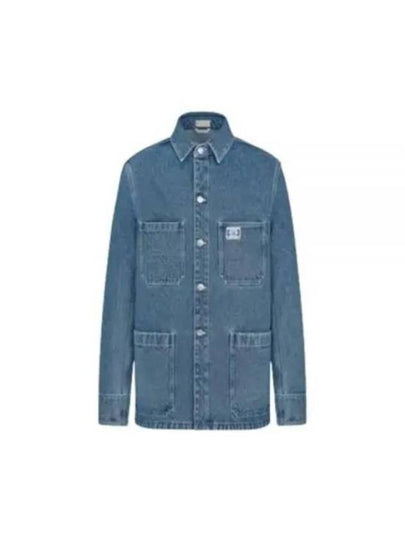 Charm Overshirt Cotton Twill Denim Jacket Blue - DIOR - BALAAN 2