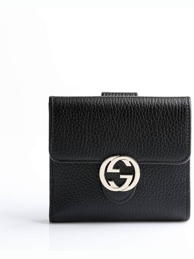 GG Interlocking Half Wallet Black - GUCCI - BALAAN 3