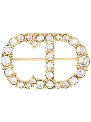 Clair D Lune Crystals Brooch Gold - DIOR - BALAAN 1