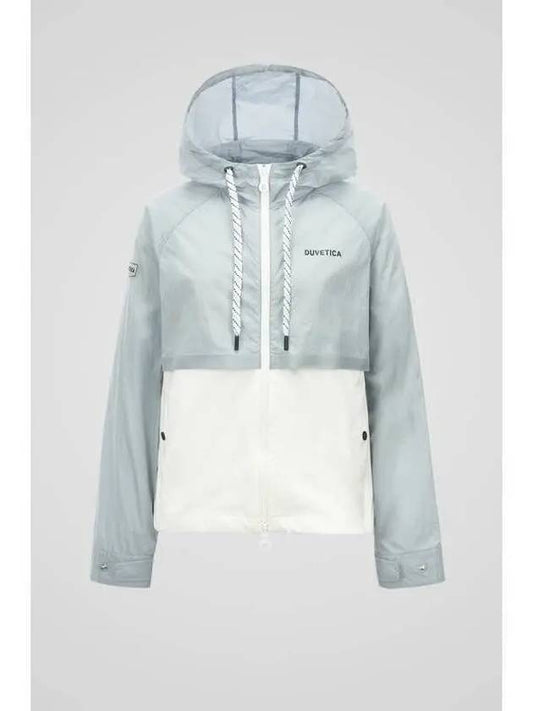 Saona Light Gray Women s Wind Jacket - DUVETICA - BALAAN 1