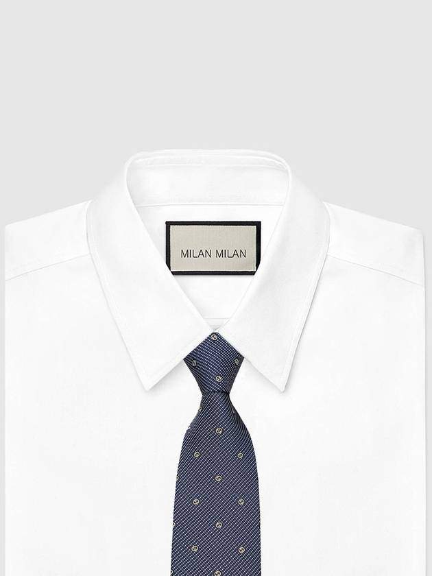 GG Interlocking Logo Silk Tie Black Navy - GUCCI - BALAAN 3