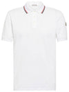 8A00006 84556 002 Chest patch neckline polo tshirt offwhite men's tshirt TJ - MONCLER - BALAAN 1