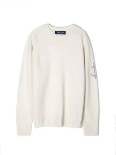 Whole garment merino wool sweater ecru domestic product GPCX23101258880 - GUERNSEY WOOLLENS - BALAAN 1