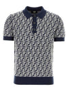 FF Wool Polo Shirt Blue - FENDI - BALAAN 1